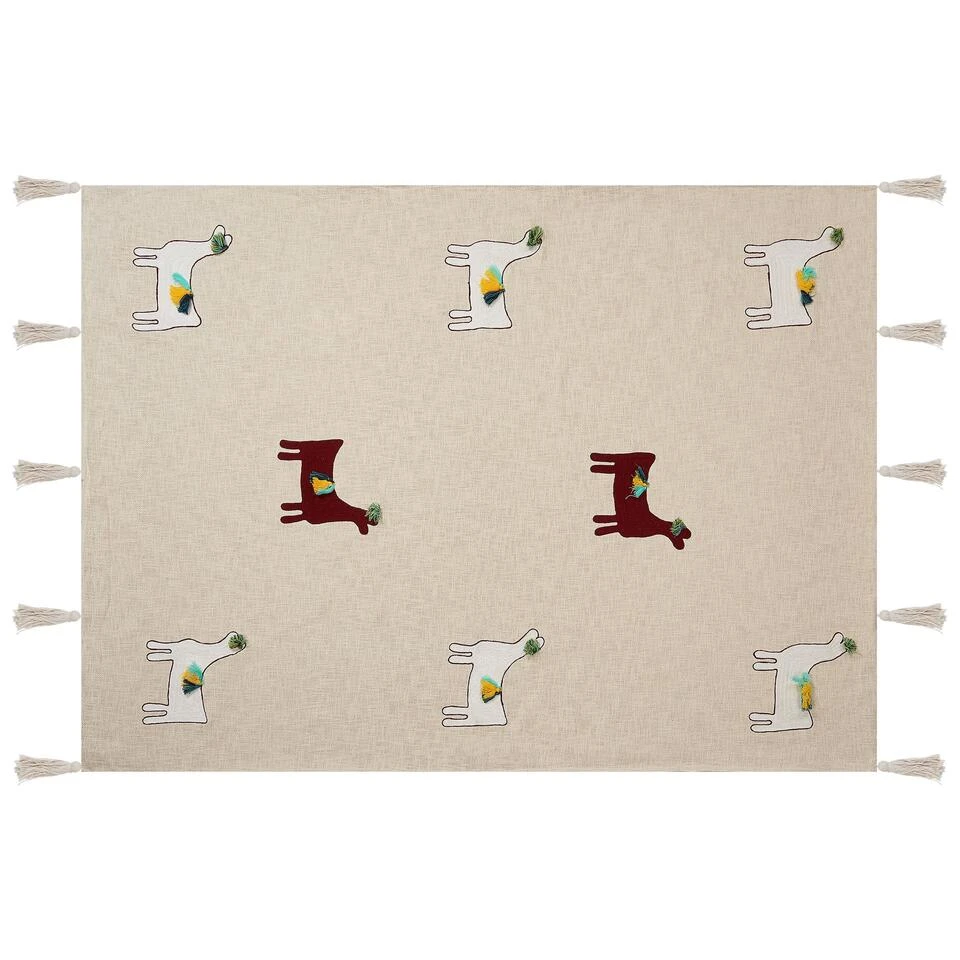 Beliani Plaid DEOGHAR - Beige Katoen Beliani Plaid DEOGHAR - Beige Katoen -Beliani 0ec8f446f25a4288be67c6dd752d4ed3