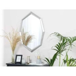 Beliani Wandspiegel OENO - Zilver Mdf -Beliani 0f9838ea851b44d7b282477bdbdefacc