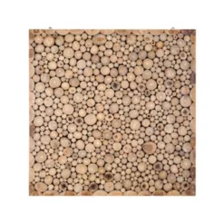 Beliani Wanddecoratie TWIG - Lichte Houtkleur Teakhout