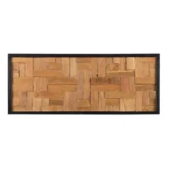 Beliani Wanddecoratie TOLUCA - Lichte Houtkleur Teakhout