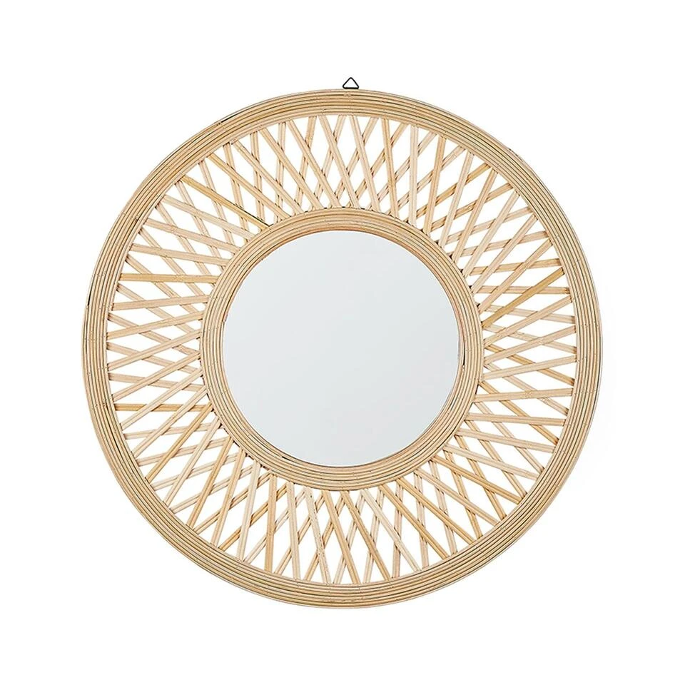 Beliani Wandspiegel BACATA - Lichte Houtkleur Bamboehout Beliani Wandspiegel BACATA - Lichte Houtkleur Bamboehout -Beliani 1000010803