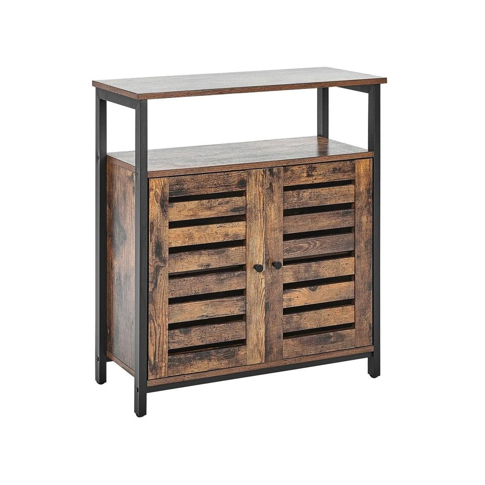 Beliani Sideboard VILSECK - Donkere Houtkleur Vezelplaat Beliani Sideboard VILSECK - Donkere Houtkleur Vezelplaat -Beliani 1000014203