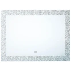 Beliani Badkamerspiegel NEXON - Zilver Glas