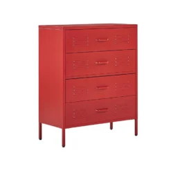 Beliani Kantoorkast ENAGO - Rood Staal