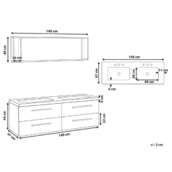 Beliani Badkamerkast Met Spiegel MALAGA - Lichte Houtkleur Mdf 2 Beliani Badkamerkast Met Spiegel MALAGA - Lichte Houtkleur Mdf -Beliani 1000038607 0102