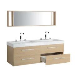 Beliani Badkamerkast Met Spiegel MALAGA - Lichte Houtkleur Mdf 3 Beliani Badkamerkast Met Spiegel MALAGA - Lichte Houtkleur Mdf -Beliani 1000038607 0103
