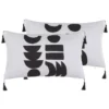 Beliani Sierkussen LIRIOPE - Zwart/Wit Polyester