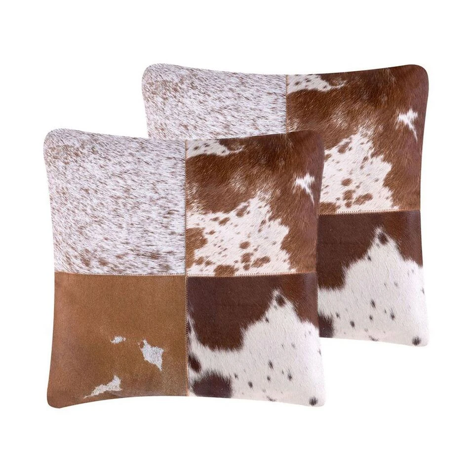 Beliani Sierkussen MARADY - Bruin Leer, Katoen Beliani Sierkussen MARADY - Bruin Leer, Katoen -Beliani 1000040910