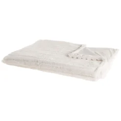 Beliani Plaid ABTEH - Wit Polyester