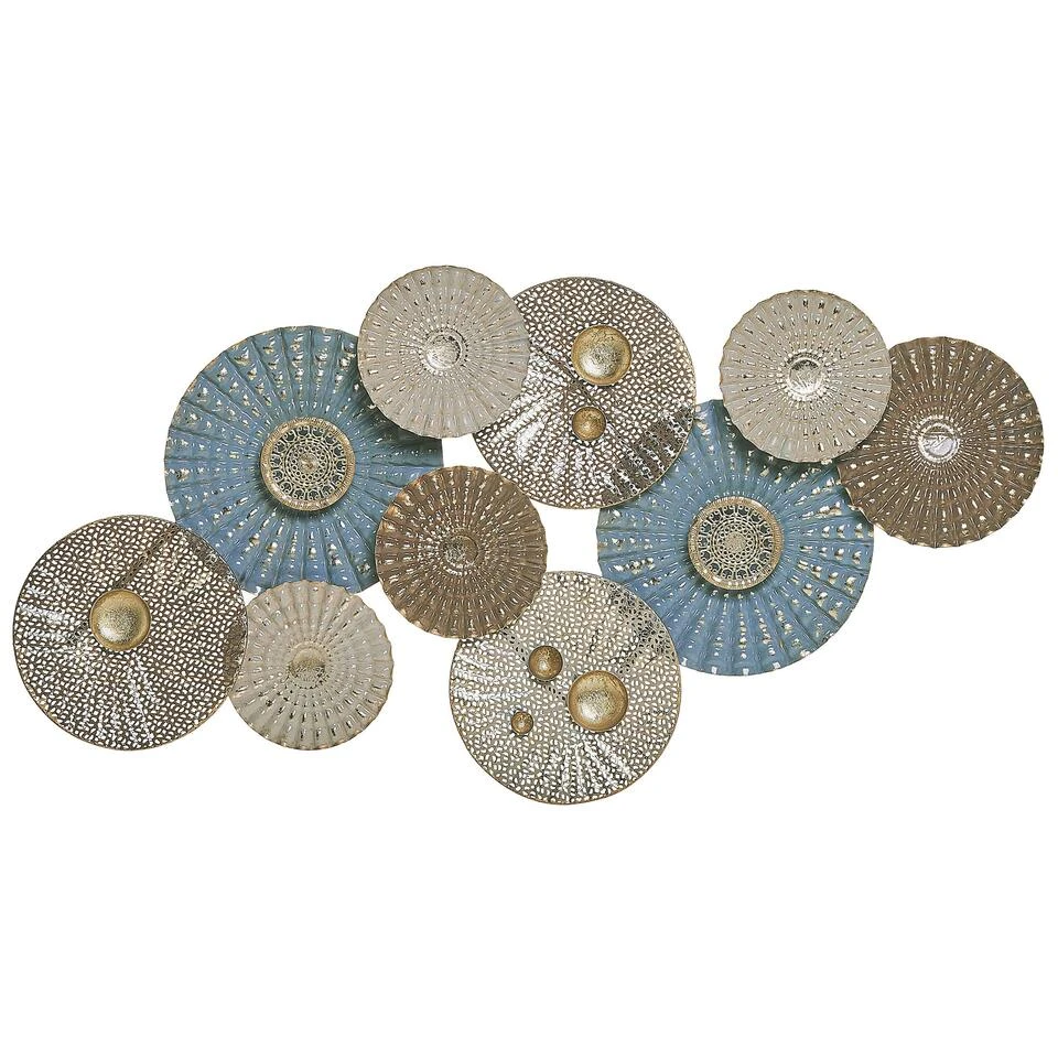 Beliani Wanddecoratie HASSIUM - Blauw Metaal Beliani Wanddecoratie HASSIUM - Blauw Metaal -Beliani 1000047400