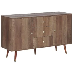 Beliani Sideboard ULIKA - Lichte Houtkleur Spaanplaat, Mdf