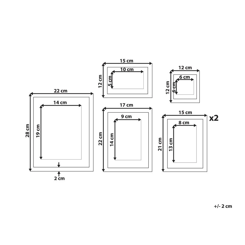 Beliani Fotolijst ZINIARE - Zwart Mdf Beliani Fotolijst ZINIARE - Zwart Mdf -Beliani 1000055351 0102