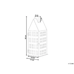 Beliani Windlichtzuilen DOLOK - Wit Ijzer -Beliani 1000057084 0102