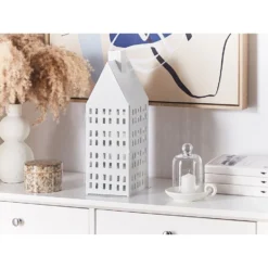 Beliani Windlichtzuilen DOLOK - Wit Ijzer -Beliani 1000057084 0103