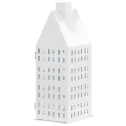 Beliani Windlichtzuilen DOLOK - Wit Ijzer