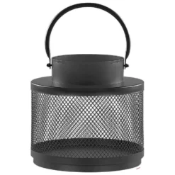 Beliani Windlichtzuilen YAMDENA - Zwart Ijzer