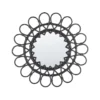 Beliani Wandspiegel BABAI - Zwart Rotan, Glas