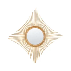 Beliani Wandspiegel MAJENE - Beige Rotan