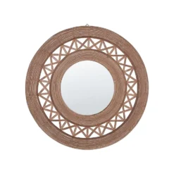 Beliani Wandspiegel CACOMA - Bruin Bamboehout
