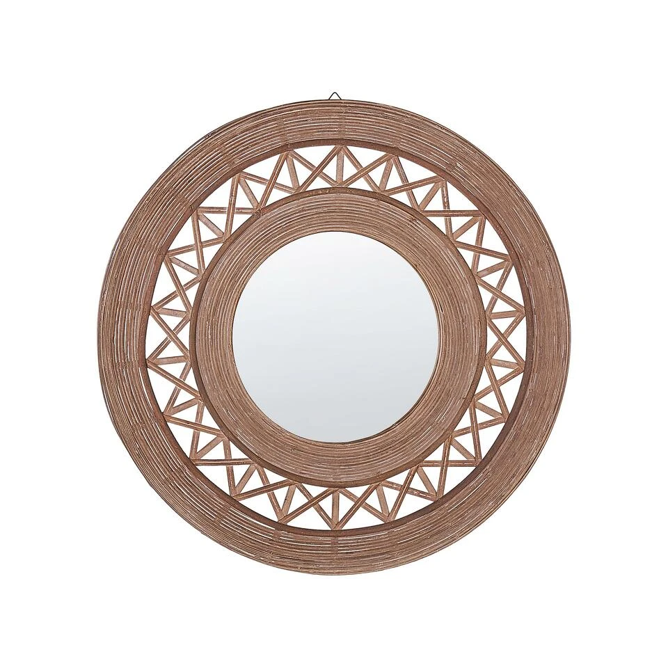 Beliani Wandspiegel CACOMA - Bruin Bamboehout Beliani Wandspiegel CACOMA - Bruin Bamboehout -Beliani 1000057104