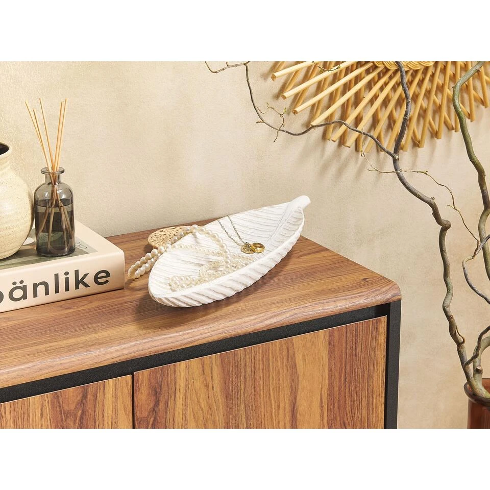 Beliani Decoratieve Schaal MUKOT - Wit Polyresin Beliani Decoratieve Schaal MUKOT - Wit Polyresin -Beliani 1000064630 0101