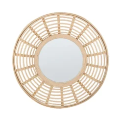 Beliani Wandspiegel HANUA - Natuurlijk Bamboehout