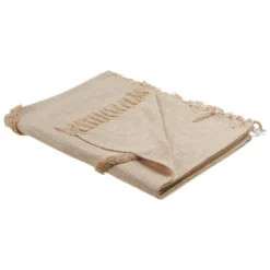 Beliani Plaid JAUNPUR - Beige Katoen