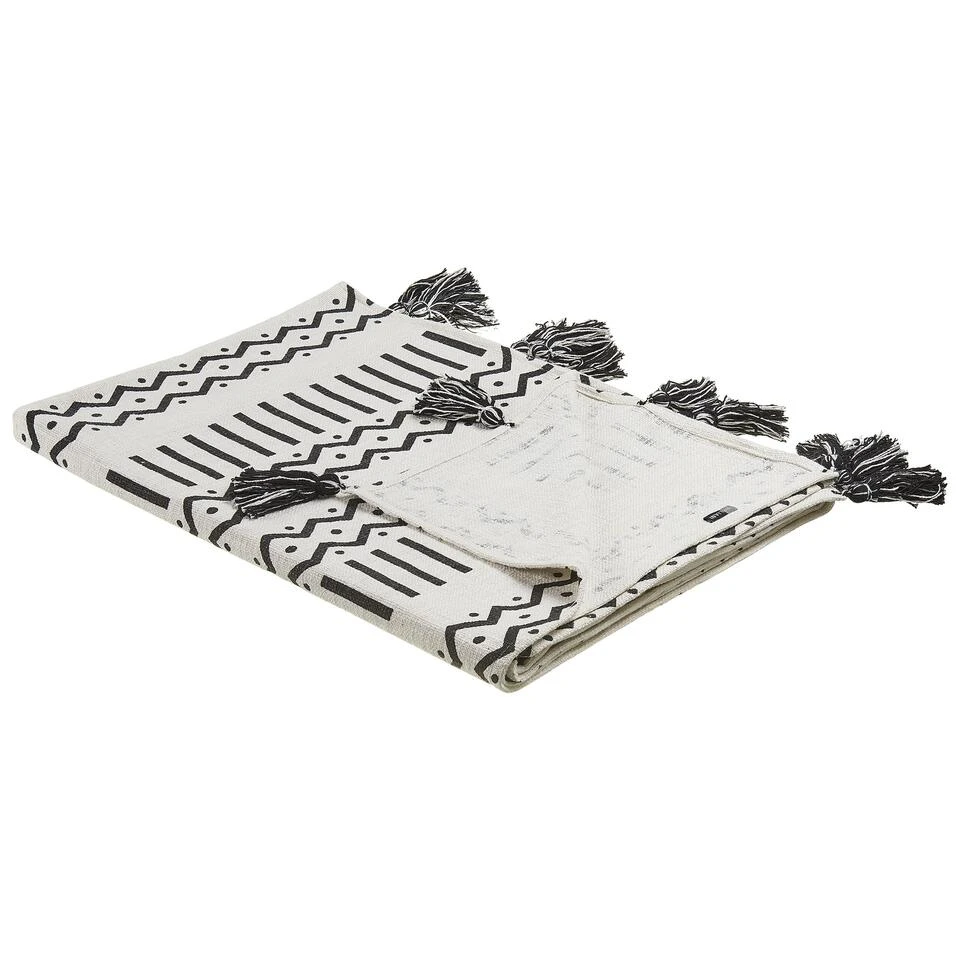 Beliani Plaid UNNAO - Wit Katoen Beliani Plaid UNNAO - Wit Katoen -Beliani 1000065189