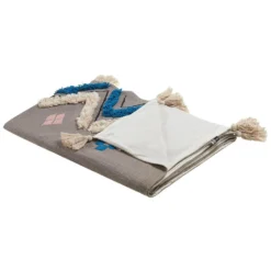 Beliani Plaid KOTTAYAM - Grijs Katoen