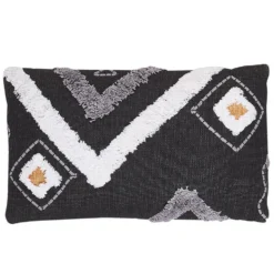 Beliani Sierkussen VIBURNUM - Zwart Katoen