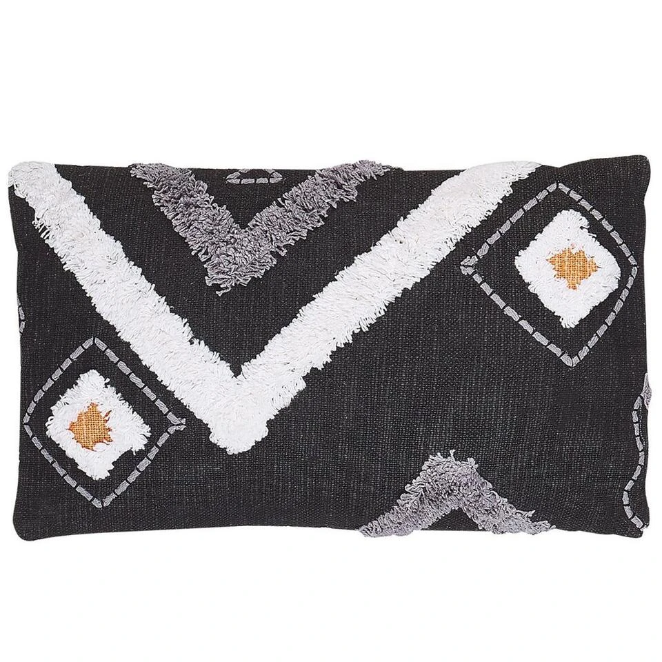 Beliani Sierkussen VIBURNUM - Zwart Katoen Beliani Sierkussen VIBURNUM - Zwart Katoen -Beliani 1000067709