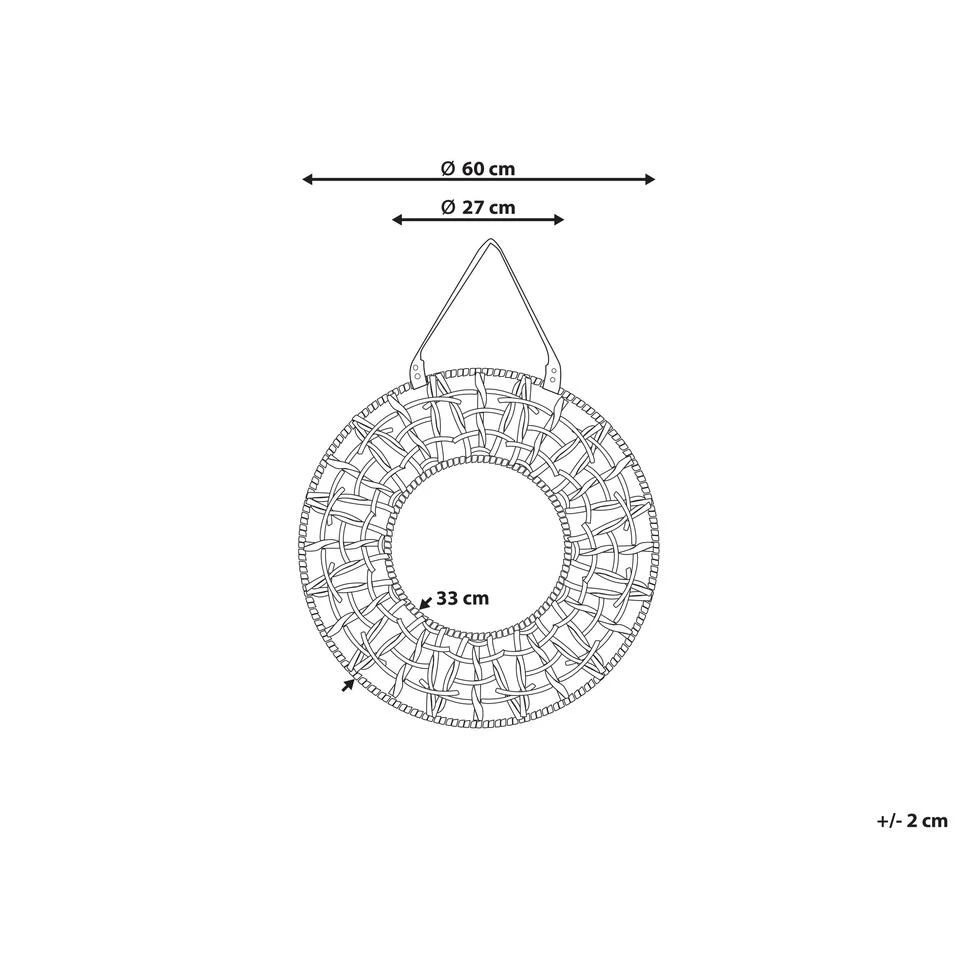 Beliani Wandspiegel PALACI - Natuurlijk Papier Touw Beliani Wandspiegel PALACI - Natuurlijk Papier Touw -Beliani 1000067863 0102