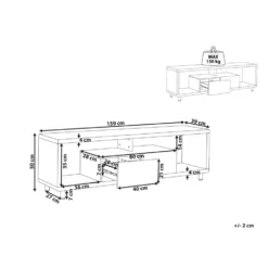 Beliani TV-kast KNOX - Wit Mdf -Beliani 1000070395 0102