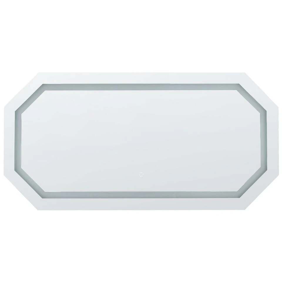 Beliani Badkamerspiegel LOCMARIAQUER - Zilver Glas Beliani Badkamerspiegel LOCMARIAQUER - Zilver Glas -Beliani 1000074084