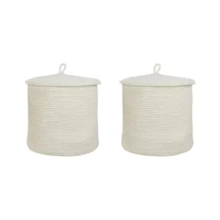 Beliani Mand SILOPI - Wit Katoen