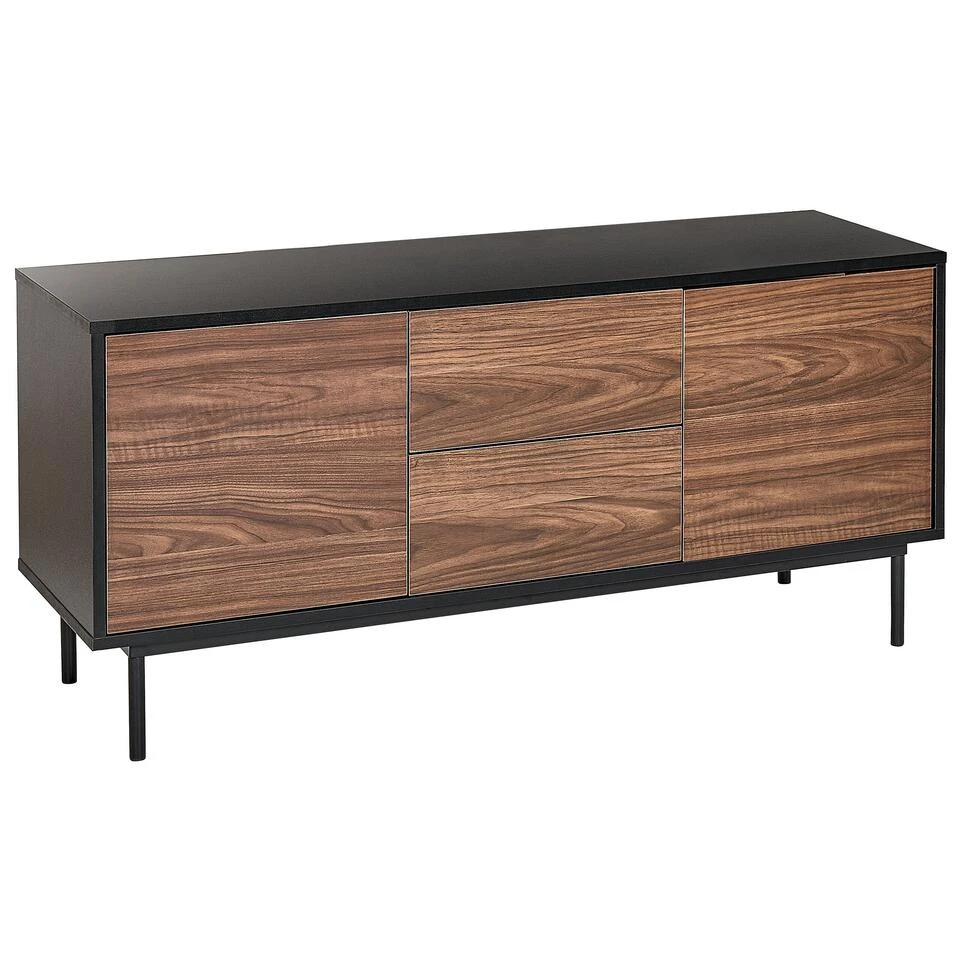 Beliani Sideboard OKLAND - Zwart Vezelplaat Beliani Sideboard OKLAND - Zwart Vezelplaat -Beliani 1000079630