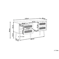 Beliani TV-kast PEROTE - Lichte Houtkleur Rotan 2 Beliani TV-kast PEROTE - Lichte Houtkleur Rotan -Beliani 1000079636 0102