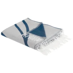 Beliani Plaid HAPREK - Blauw Acryl, Polyester