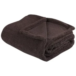 Beliani Plaid MIRGE - Bruin Polyester