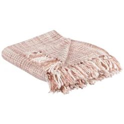 Beliani Plaid DEURALI - Bruin Acryl