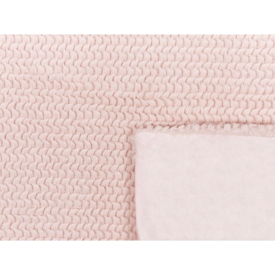 Beliani Plaid BJAS - Roze Polyester Beliani Plaid BJAS - Roze Polyester -Beliani 1000081456 0103