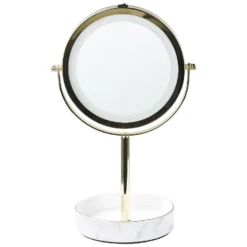 Beliani Make-up Spiegel SAVOIE - Goud Ijzer, Keramiek, Glas