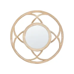 Beliani Decoratieve Spiegel IZTAPALAPA - Lichte Houtkleur Mdf, Glas