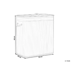 Beliani Mand KALTHOTA - Wit Bamboehout