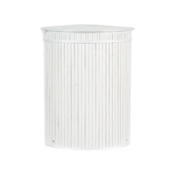 Beliani Mand BADULLA - Wit Bamboehout