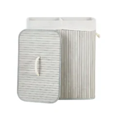 Beliani Mand KANDY - Grijs Bamboehout -Beliani 1000087126 0104