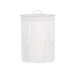 Beliani Mand MATARA - Wit Bamboehout