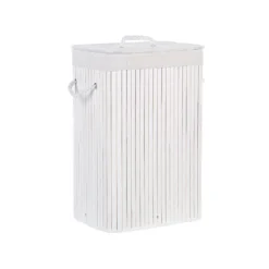 Beliani Mand KOMARI - Wit Bamboehout