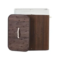 Beliani Mand KANDY - Donkere Houtkleur Bamboehout -Beliani 1000087138 0104