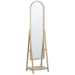 Beliani Staande Spiegel CHAMBERY - Lichte Houtkleur Paulowniahout